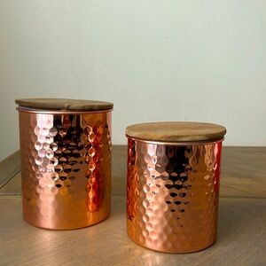 Uncommon James Hammered Copper Canister Set